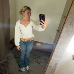 Altar'd State White Peplum Blouse